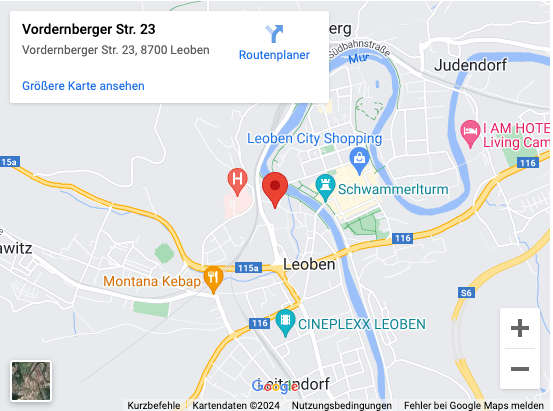 Lageplan Wochenzimmer-Standort in Leoben