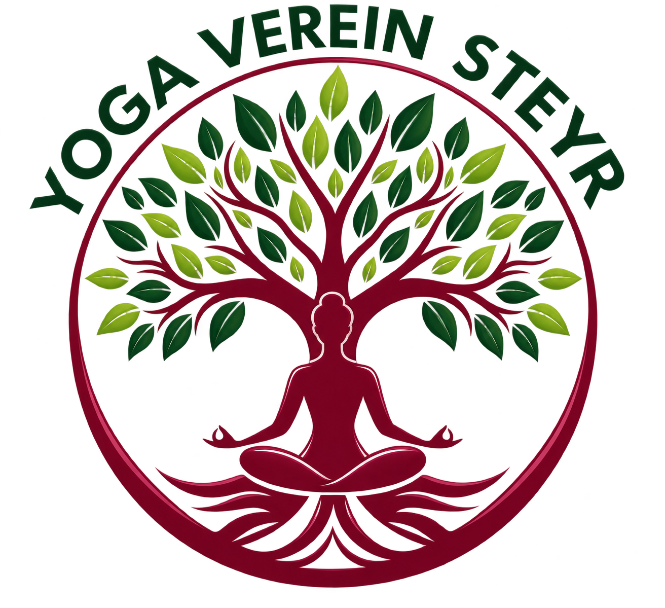 Yoga studio logo showing a stylized lotus flower silhouette