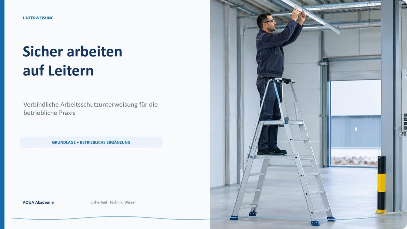 Sicher arbeiten auf Leitern