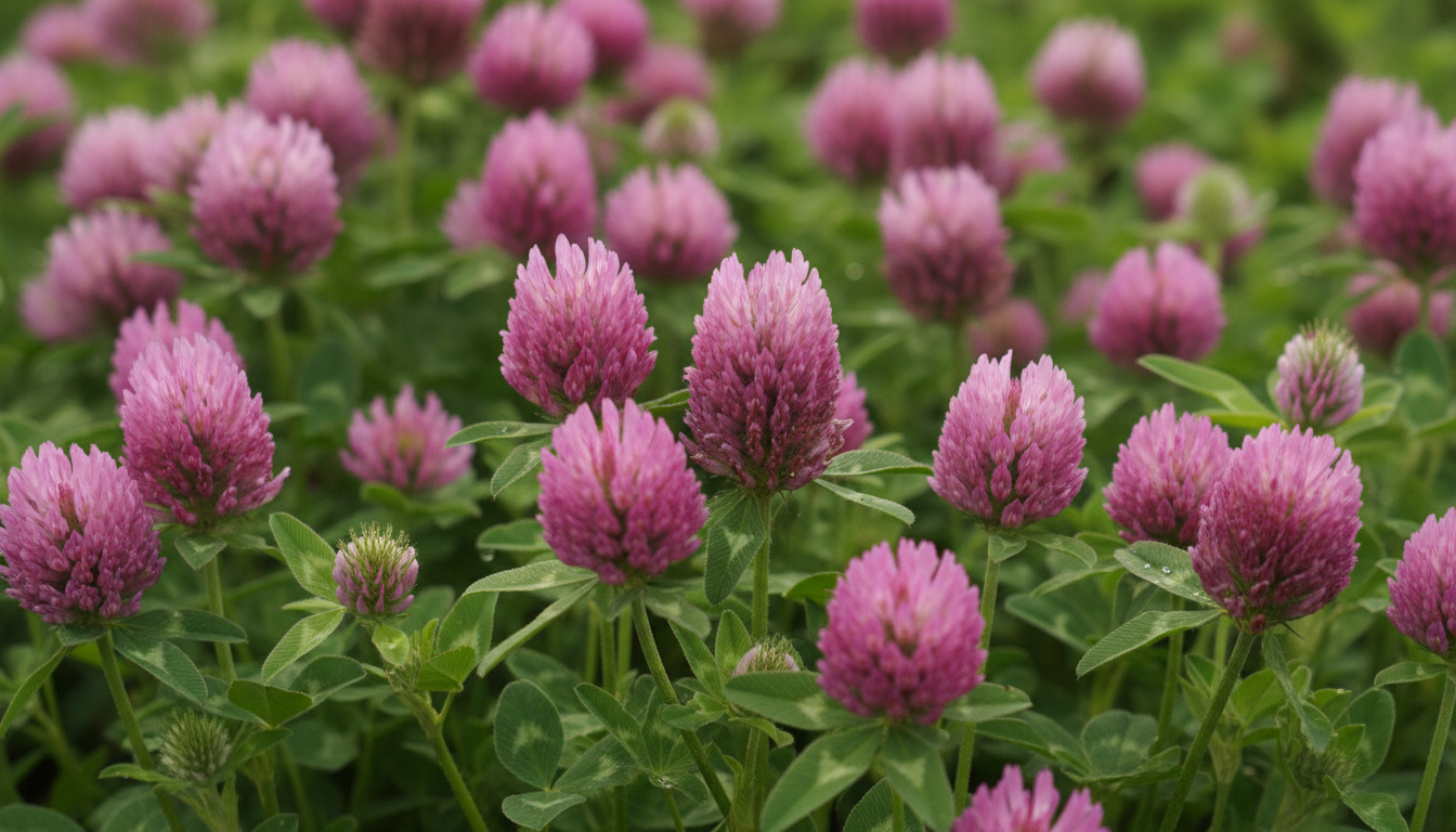 Trifolium pratense red clover flowers