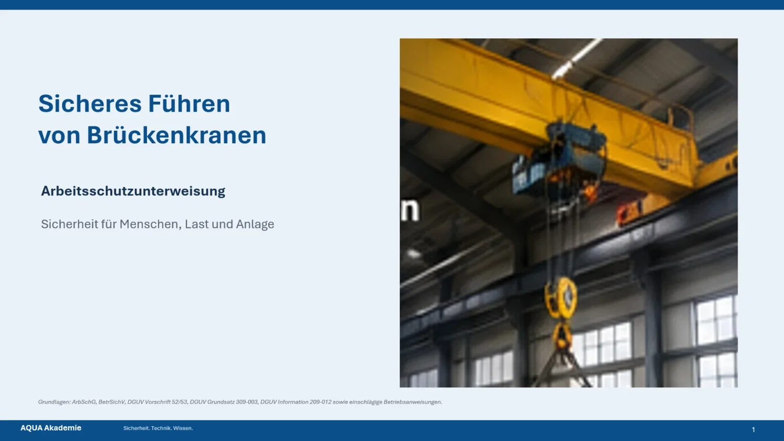 Sicheres Führen von Brückenkranen